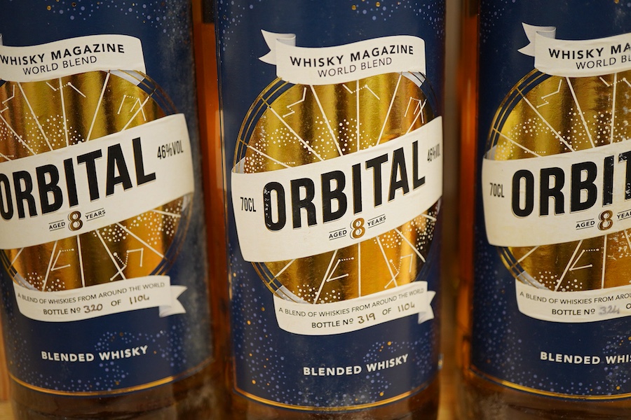Orbital blended whisky 8 years, eight numbered bottles in a limited edition of 1104
